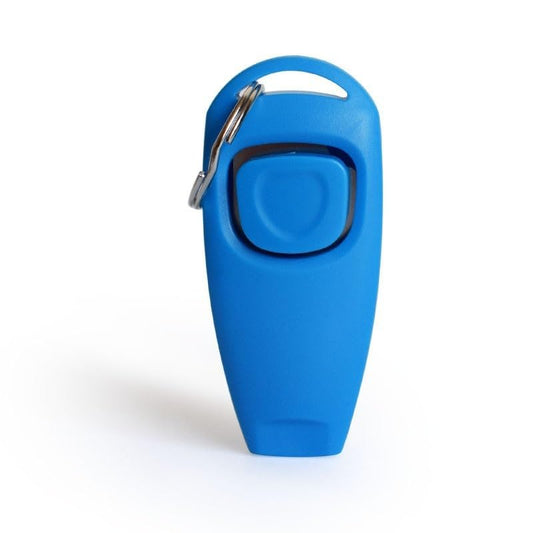 2 in 1 Pet Whiste Training Clicker with Wrist Strap, Suitable for Dog, Cat, Bird or Other Pets(Light Blue) - color: Light Blue