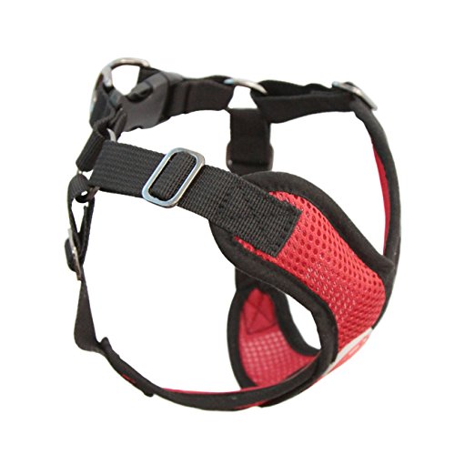 Gooby - Comfort X Step-in Harness, Choke Free Small Dog Harness with Micro Suede Trimming and Patented X Frame, Red, Small - color: Red, size: Small