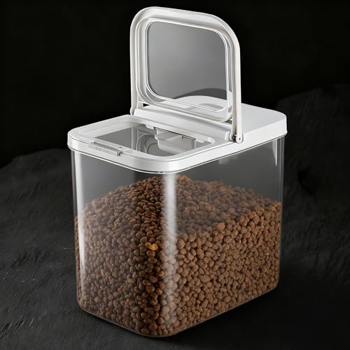 LivLab Mker Pet Food Storage Containers With Lids & Scooper - Dog Food Storage Container,12L/12KG/10-15LBS,BPA Free Airtight Storage Containers Store Dry Food For Kitchen Pantry - color: 12KG-White-1