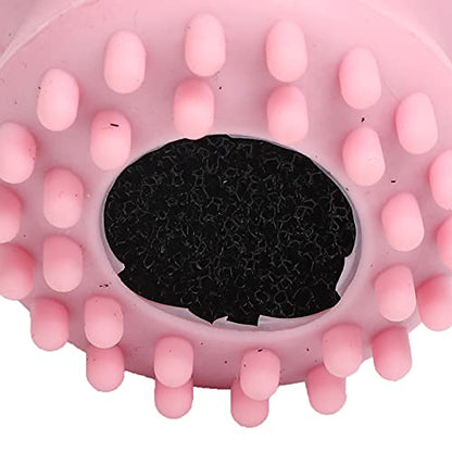 Ymiko Dog Bath Brush, Cat Massager Shower Scrubber with Shampoo Dispenser Cat Rubber Soft Foaming Bath Brush Dog Scrubber For Bath For Shedding, Bathing, Massaging, Grooming, 2.0x2.1in (Pink【bubble