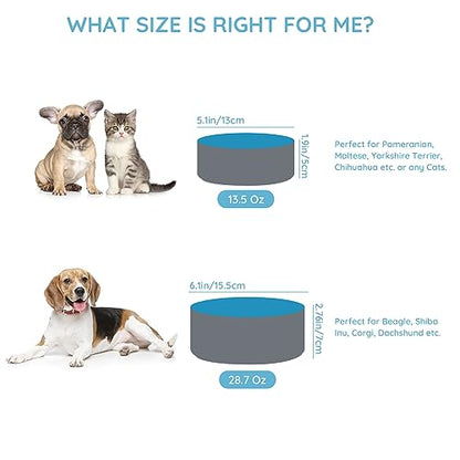 SPUNKYJUNKY 13.5OZ Ceramic Dog and Cat Bowl, Modern Cute Weighted Food Water Bowl for Replacement Blue-Grey (2 Pack) - color: Blue-grey, size: 1.7 CUPS × 2