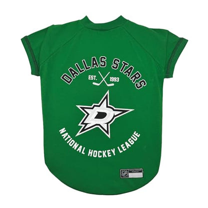 NHL Dallas Stars Tee Shirt for Dogs & Cats, X-Small. - Are You A Hockey Fan? Let Your Pet Be An NHL Fan Too! - color: Dallas Stars, size: X-Small