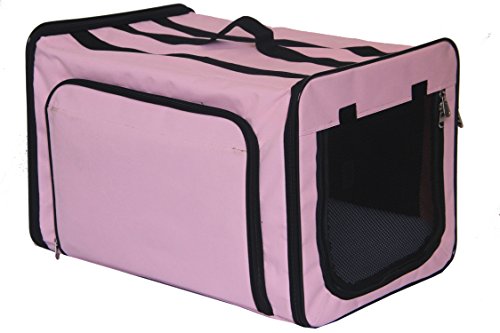 Pet Life ® Roomeo Folding 2-in-1 Dual-Side Expandable Collapsible Travel Cat and Dog Carrier and Wired Folding Pet Crate