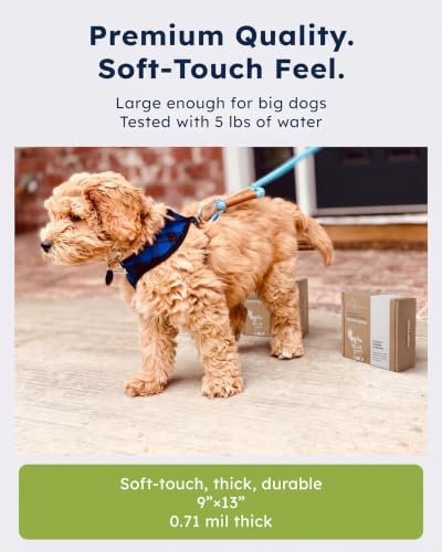 Wooflinen Certified Home Compostable Dog Poop Bags – Leak-Proof Rolls – Large 9x13”, Durable, Easy Tear – Made from Corn Starch + PBAT Blend – For Big & Small Dogs – 240 Bags (16 Rolls) - size: 240 Count (Pack of 1)