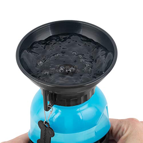 Highwave AutoDogMug Dog Water Bottle with Built-in Bowl, 20 oz - color: Blue