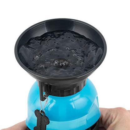 Highwave AutoDogMug Dog Water Bottle with Built-in Bowl, 20 oz - color: Blue