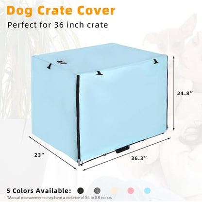 X-ZONE PET Double Door Dog Crate Cover - Polyester Pet Kennel Cover Fits 36 inches Wire Dog Cage Blue - color: Blue, size: 36.6"L x 23.0"W x 24.8"H