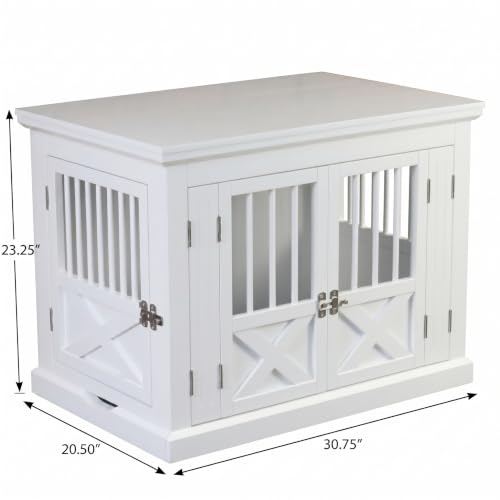 zoovilla Merry Products Triple Door Medium Dog Crate, Color White - color: White