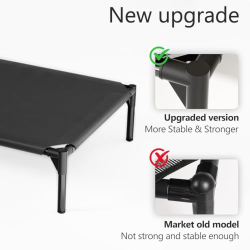 Elevated Dog Cot Bed,Cooling Raised Pet Bed with Washable Breathable Mesh Sturdy Metal Frame,Portable Raised Dog Bed with Anti-Slip Feet for Indoor Outdoor Backyard Use (29" X 19" X 7") - size: 29" X 19" X 7"