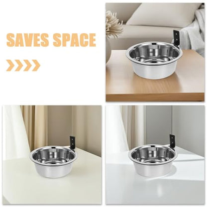 Cabilock Wall Mounted Elevated Dog Bowls 8-inch Raised Dog Food and Water Bowl Set Stainless Steel Pet Feeders Sturdy Station