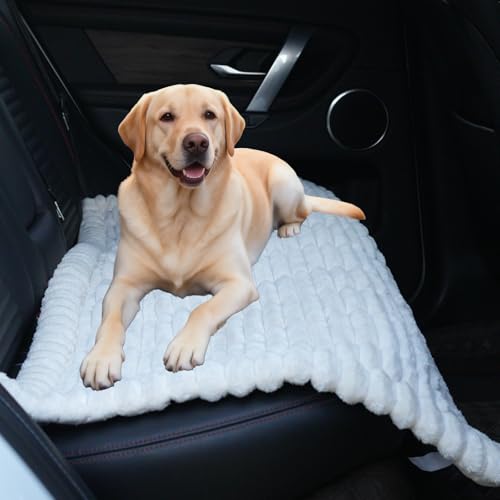 Dog Car Seat Waterproof Bed Cover Non-Slip Car Back Seat Soft and Comfortabl Pet Bed Mat Car Blanket for Travel Backseat Extender Seat Covers Dog Bed for Cars Trucks and SUVs (White Cover 23.6” x 51”) - color: Waterproof White Cover