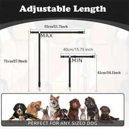 Dog Car Seat Belt Tether Adjustable Quick Release Buckle with Metal Clip, Secure Pet Seatbelt for Car SUV Travel, Black - color: Black