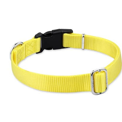 Hyhug Small Dog Collar Quick-Release Yellow| Heavy-Duty Nylon Puppy Collar, Adjustable & Durable Pet Supplies for Boy & Girl Dogs (Small, Illuminating Yellow) - color: Luminous Yellow, size: Small