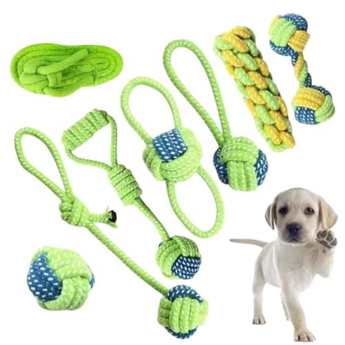Depets Dog Rope Toys, 8 Pack Puppy Chew and Teething Toys, Durable Knotted Rope for Small Dogs (Picture Color)