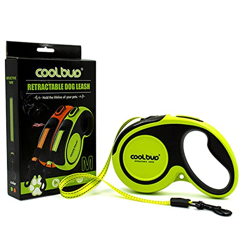 Retractable Dog Leash, 16 ft Pet Walking Leash for Medium Dogs up to 66 lbs, One Button Break & Lock, Heavy Duty, Strong Nylon Tape, Tangle-Free (Green, Medium) - color: Green, size: Medium