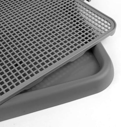 UPIT Puppy Potty Tray with Mesh – Dog Pee Pad Holder for Small Dogs & Puppies, Indoor Dog Potty Training Toilet, Plastic Leak-Proof Dog Potty Tray (Small - 20 x 16 in)