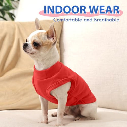 Fleece Vest Sweater for Small Dogs - Red, S - Stretchable Shirt | Soft Lightweight Sweatershirt,Fall Winter Jackets Keep Warm,Pullover Design,Home Pet Clothing,Shih Tzu - color: Red, size: Small