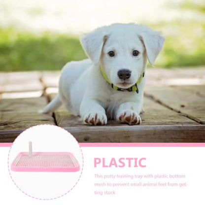 Kisangel Plastic Dog Toilet Potty Tray with Detachable Anti-Slip Mesh, Indoor Puppy Pee Station for Small & Medium Dogs, Pet Toilet for Home Office Kitchen & Bathroom - color: Pink