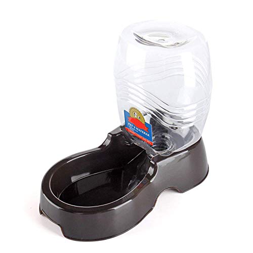 Flexzion Automatic Gravity Pet Waterer for Cat & Dog - Non-Skid & Easy-Clean Auto Replenish Water Dispenser Drinking Bowl (3/8 Gallon / 1.5L), Black - color: Black, size: 1.5 L