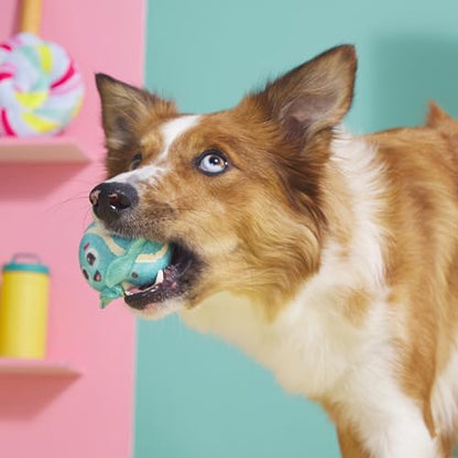 Barkbox Mint Chocolate Poop Scoop Dog Toy | 2-in-1 Plush Ice Cream Set with Squeaky Tennis Ball & Squeaker Cone | for Small Dogs - color: Poop Scoop