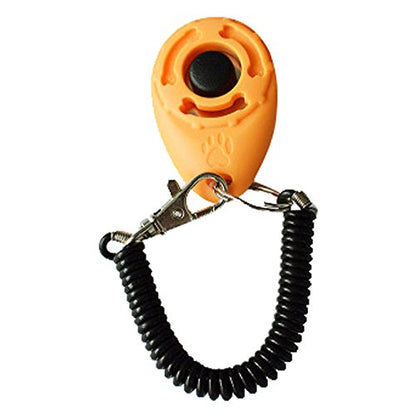 SERYU 1 Piece Dog Pet Click Clicker Training Trainer Aid Wrist Strap Yellow - color: Yellow