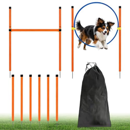 Dog Agility Course Backyard Set Training Game with Tunnel | Dog Backyard Play Equipment for Outdoor Garden Park Beach Playground Field Competition Recreation - color: B