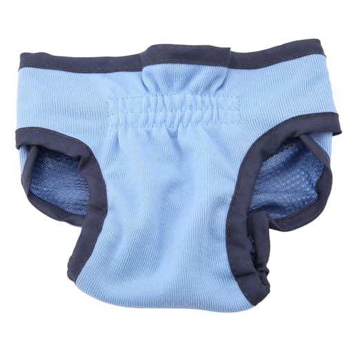 TOPINCN Dog Physiological Pants, Female Pet Sanitary Diaper, Polyester, Washable, Elastic Waistband, for Small Medium Large Dogs, Blue, Size M