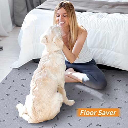 Washable Pee Pads for Dogs, 2Pack Puppy Pads Washable,Absorbent Reusable Whelping Pads, Non-Slip Dog Mats with Bone Print for Floor Protector, Couch Cover, Crate, Potty Training 36x36 - size: 36X36" (Pack of 2)