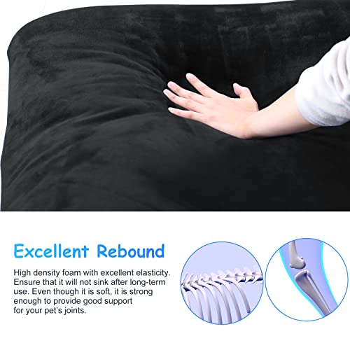Magic Dog Super Soft Extra Large Dog Bed, 47 Inches Jumbo Orthopedic Foam Pet Beds with Anti Slip Bottom, Dog Sleeping Mattress with Removable and Washable Cover, Dark Grey XL - color: Dark Grey, size: 47.0"L x 39.0"W x 5.0"Th