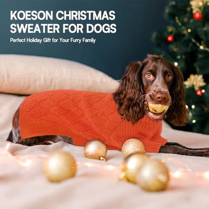 KOESON 소형견 스웨터 여성 및 남성, 소매가 있는 케이블 니트 강아지 스웨터, 쉽게 착용할 수 있는 할로윈 스웨터, 닥스훈트, 치와와, 퍼그, 요키, 소형견을 위한 따뜻한 겨울 및 가을 의류, 오렌지, S - color: 주황색., size: 소형