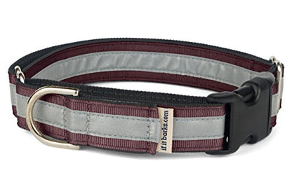 If It Barks 1" Reflective Martingale Collar with Quick Snap Buckle for Dogs, Adjustable, Made in USA,Small, Burgundy - color: Burgundy, size: Small w/Buckle