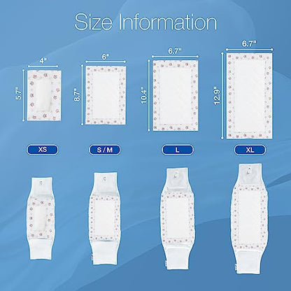 MICOOYO Dog Diaper Liners, Dog Diaper Pads, Disposable Dogs Booster Pads for Puppy, Belly Band Dogs Diapers Liners Male Doggie Diapers Inserts (Paws, XS 25Count) - size: XS 25Count