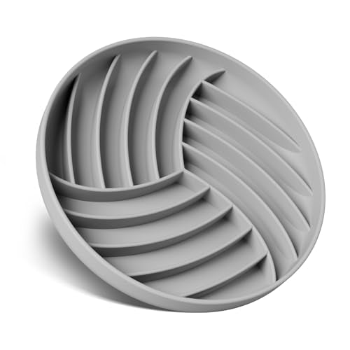 Silicone Slow Feeder Bowls for Dogs and Cats - Wet Food, Suction Cups, Interactive, Reduces Boredom, Anxiety, Anti-Choking, Non-Slip Design (Gray) - color: Gray