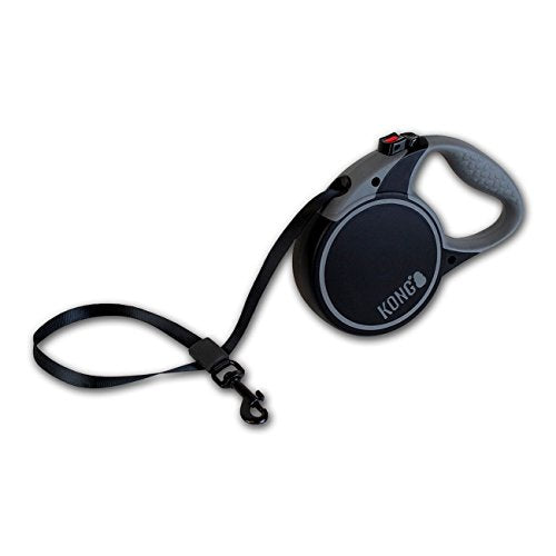 Alcott Kong Terrain Retractable Dog Leash, Small, Black, 16' Long - color: Black, size: Small 16'