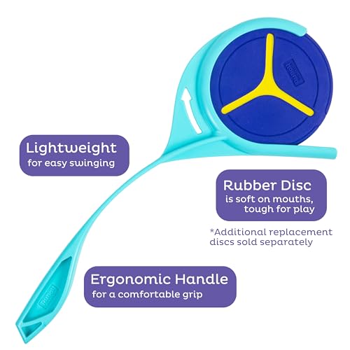 Outward Hound FlyFetch Disc Launcher Dog Toy, Launches Up to 3X Farther, Ergonomic Handle, Durable Rubber Disc, All Breeds - color: Disc Launcher Blue