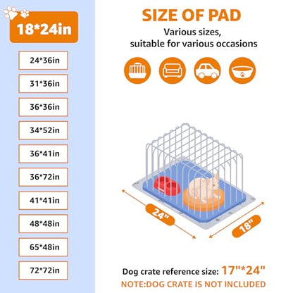 Washable Dog Pee Pads for Puppy, 4 Pack Puppy Pads Washable Pee Pads for Dogs, Absorbent Reusable Whelping Pads Dog Mats for Floor Protector, Couch Cover, Crate, Puppy Training 18x24 - size: 18X24" (Pack of 4)
