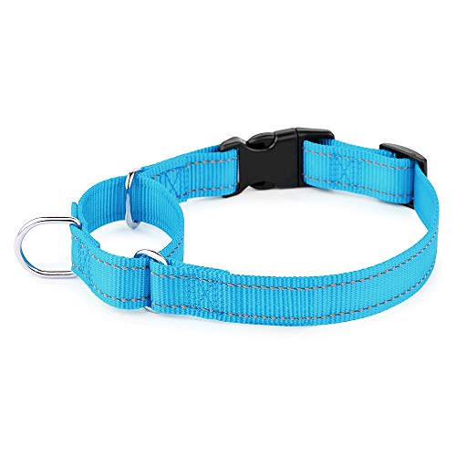 PLUTUS PET Reflective Martingale Collar with Quick Snap Buckle,No Pull Dog Choker Collar for Small Medium Large Dogs,S,Blue - color: Blue, size: S:12"-16"