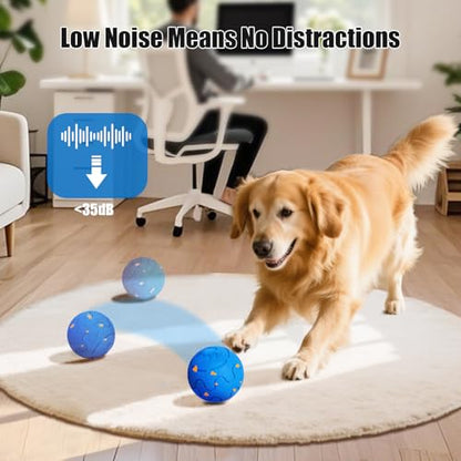 Interactive Dog Ball Toy, Smart Dog Toy for Medium and Large Dogs, Automatic Moving Rotating & Bouncing Ball, Durable E-TPU Material, IP54 Waterproof, Motion-Activated Dog Toy for Active Dogs - color: Blue