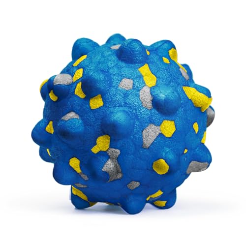 Moonorange 2.36'' Dog Balls for Dogs Aggressive Chewers Indestructible Tennis Durable Bouncy Interactive Dog Toy Balls for Fetch Game Floating Training(Blue Medium) - color: Blue-Medium