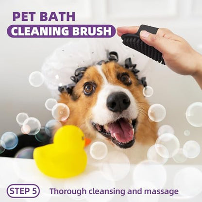 Dog Brush for Shedding, 7 PCS Dog Grooming Brush Kit Including Undercoat Rake, Slicker Brush, Dematting Comb, Nail Clipper, Bath Brush for Long & Short Haired Dogs, Cats - Purple - color: A-Purple