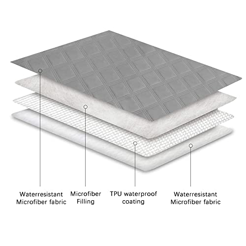 Ameritex Waterproof Dog Bed Cover Pet Blanket with Anti-Slip Back for Furniture Bed Couch Sofa - color: Lightgrey, size: 30x53 Inch (Pack of 1)
