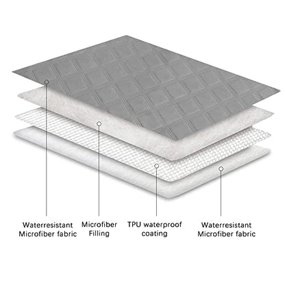 Ameritex Waterproof Dog Bed Cover Pet Blanket with Anti-Slip Back for Furniture Bed Couch Sofa - color: Lightgrey, size: 30x60 Inch (Pack of 1)