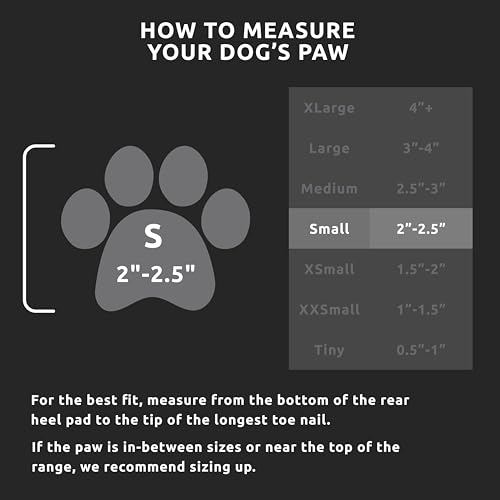 PawZ Rubber Dog Boots for Small Paws - All-Weather Waterproof Dog Shoes, Anti-Slip Traction for Rain, Snow, Mud & Hot Pavement - Pull-On Dog Booties, Black - Small (2"-2.5") - Pack of 12 - size: S
