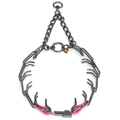 Herm Sprenger Black Stainless Steel Dog Collar with Quick Release ClicLock Buckle and Biothane Insert Training Collar Made in Germany (Passionfruit Pink, 25in x 4.0mm(Neck Size up to21-22in)) - color: Passionfruit Pink, size: 25in x 4.0mm(neck size up to2