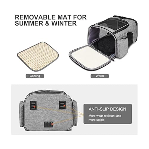 Cat Carrier Backpack, Airline Approved Expandable Pet Carrier, Breathable Mesh Backpack for Small Dogs & Medium Cats Hiking Camping Travel (Gray) - color: Gray