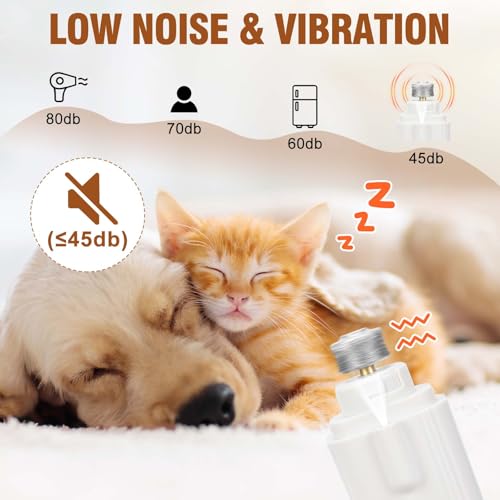 2-in-1 Dog Nail Grinder &Dog Nail Clippers with Light，Cat Nail Clippers ，Ultra-Quiet, USB Rechargeable, Multiple Grinding Methods, and Splash Guard for Large Medium Small Dogs Cats Pets(Pink) - color: pink