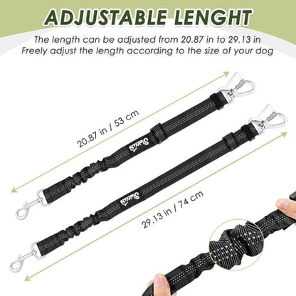 Lukovee Dog Car Harness Seat Belt, Adjustable Mesh Breathable Vest with Elastic Bungee Tether, Soft Padded 2-in-1 Safety Car Harness Seatbelt for Small Medium Large Dogs (Black,XXXS) - color: Black, size: XXX-Small