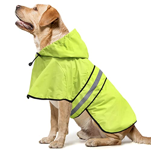 Dog Raincoat Hooded - Adjustable Lightweight Pet Slicker Poncho Rain Coat, Safety Reflective Dog Rain Jacket Raincoats with Leash Hole for Small, Medium, Large Dogs (Medium, Green) - color: Green, size: Medium
