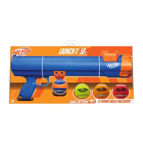 Nerf Dog Tennis Ball Blaster Dog Toy - size: 20 Inch Large Blaster with 4 Balls