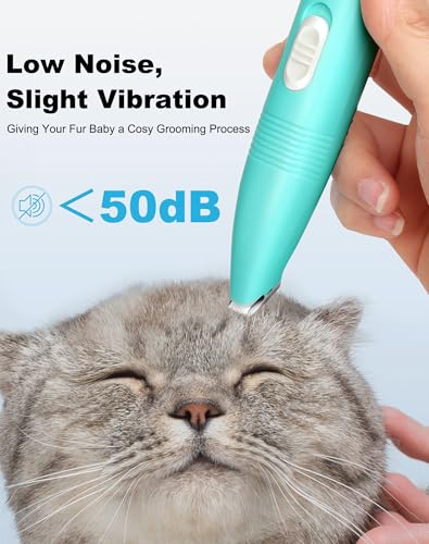 Dog Grooming Clippers, Dog Paw Trimmer with Detachable Ceramic Blade for Trimming Small Areas of Pet's Hair, Low Noise Paw Grooming Shaver for Cat's Eyes Face Ears Paws (Blue)